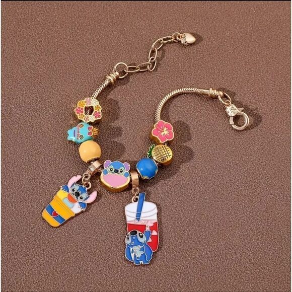 DISNEY Lilo & Stitch Gold Plated Charm Bracelet - Picture 6 of 6